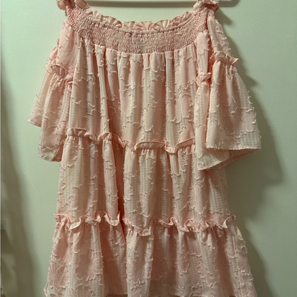 A Calin by Flying Tomato Pink Flounce Off The Shoulder Dress Mid length - Picture 3 of 3